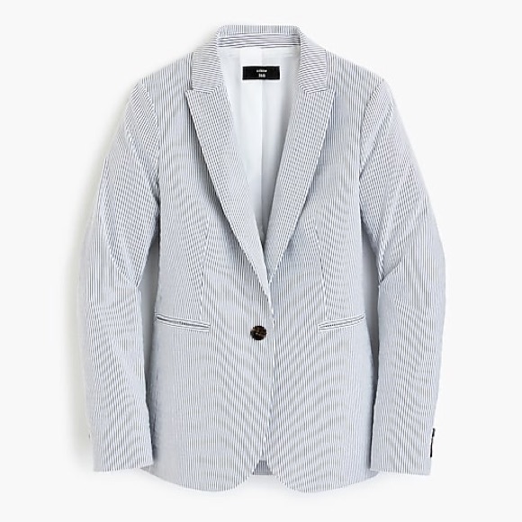 J. Crew Petite Parke Blazer in Stretch Seersucker